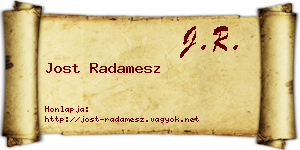 Jost Radamesz névjegykártya